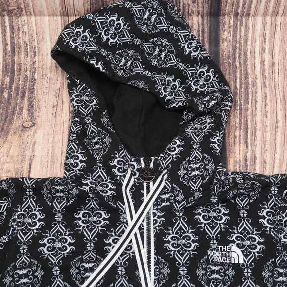 The North Face Ornate Buck Logo Print Zip Front Hooded Sweatshirt Women's Medium - Picture 3 of 11